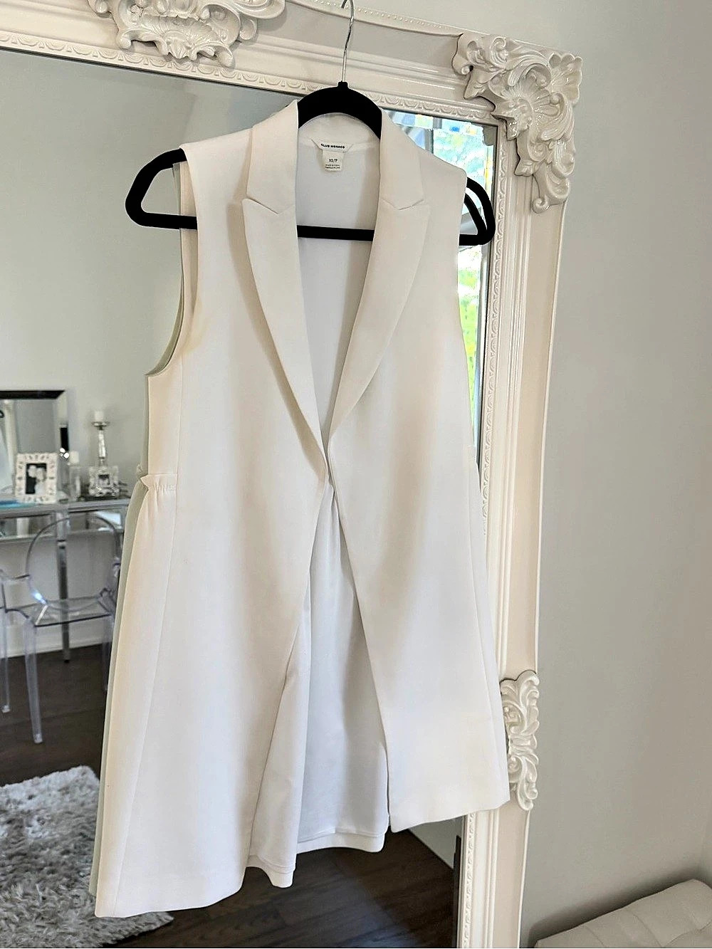 Club Monaco White Sleeveless Blazer Mini Dress Size XS